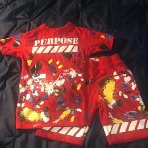FWRD DENIM Boys Paint Splatter T-Shirt and Shorts Combo
